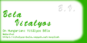bela vitalyos business card